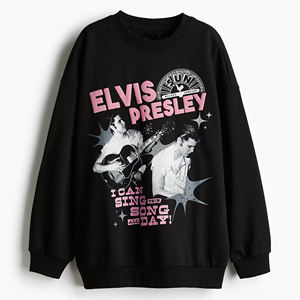 Femme 100% coton pull sweat surdimensionné coupe ample col côtelé lettre personnalisée impression Streetwear Style hiver avant à capuche - Product Image 2