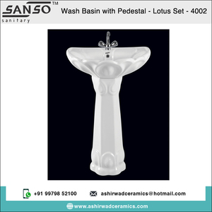 Mayorista que ofrece lavabo ovalado de cerámica blanca de diseño clásico Con pedestal para uso hotelero para baños económicos - Product Image 2