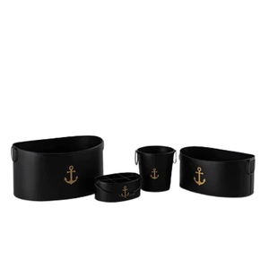 Revêtement en poudre noire Baignoire à glace de haute qualité Barre de forme ovale et fête Ensemble de baignoire à glace Noir antirouille Prix d'usine Ensemble de 4 - Product Image 1