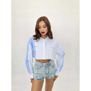 Camisa de Popelina Azul 7081 con Top Corto, Elemento de Moda - Product Image 1