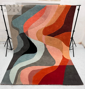 Alfombra sombreada moderna hecha a mano de lana de Nueva Zelanda 100% de alta calidad, regalo para el suelo del hogar, sala de estar - Product Image 6