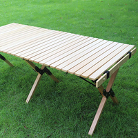 Table de camping extérieure moderne et écologique personnalisée, pliable, portable, en bambou, pour le parc