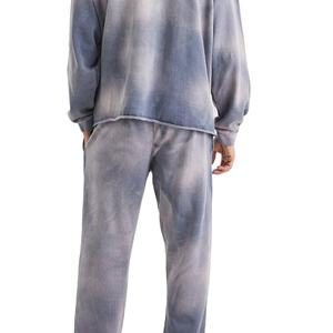 High quality Oversized Tracksuit 100% Cotton <b>Tie</b> & Dye Winter Plain Baggy Streetwear Style Acid Washed Pullover Sweat suits - Product Image 4