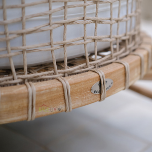 Silla de salón de comedor de madera de teca de Sevilla con cojines suaves y duraderos, muebles de Patio individuales para exteriores para Garden Park Villa Farmhouse - Product Image 5