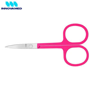 Ciseaux à ongles à cuticules en acier inoxydable imprimés à la main de conception personnalisée de poignée de couleur rose PAR INNOVAMED - Product Image 4