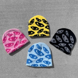 Invierno personalizado con logotipo Beanie sombreros de fabricación Y2k 100% acrílico Jacquard tejido Mohair Beanies sombrero - Product Image 3