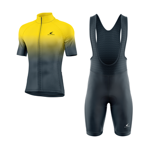 Ensemble de cyclisme personnalisé pour adultes en polyester et élasthanne de 160 grammes à manches courtes, maillot de cyclisme et short de cyclisme avec rembourrage - Product Image 2