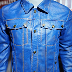 Vestes en cuir personnalisées Mode masculine Vestes en cuir coupe-vent Vestes en cuir de mouton de haute qualité Vêtements de rue - Product Image 1