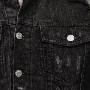 Chaqueta vaquera elástica larga para hombre hecha a medida, chaqueta vaquera para hombre, chaqueta vaquera lisa de invierno azul de algodón para hombre de talla grande - Product Image 2