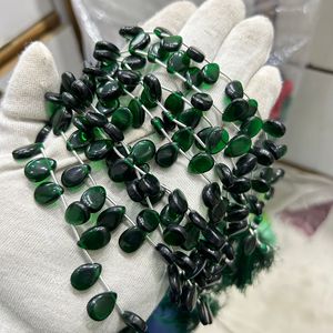 ลูกปัดแก้วควอตซ์สีเขียวสำหรับทำเครื่องประดับอัญมณีชิ้นเดียวแบบหลวม - Product Image 4