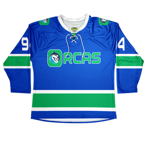 Maillots de hockey sur glace pour jeunes sublimés par conception personnalisée OEM avec nom et numéros d'équipe en sergé personnalisables Maillots à bas prix - Product Image 1