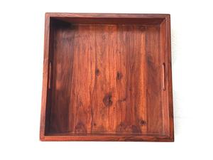 Plateau ovale avec bordure incrustée de perles de bois Plateau de service en bois de manguier Assiette de service Plateau en bambou servant restaurant et hôtel Supply - Product Image 6