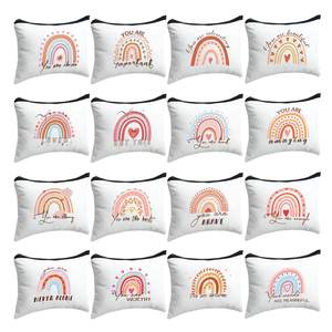 Wholesale Eco-Friendly <b>Large</b> Capacity Cotton <b>Canvas</b> Zipper Pouches Custom Logo Printing Reusable Makeup Cosmetic Bags Handle - Product Image 2