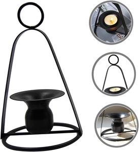 Superfine Quality Modern Black Wrought Metal Portable Hanging <b>Sconce</b> Holder Tabletop Candle Stand for Home <b>Lighting</b> Christmas - Product Image 2