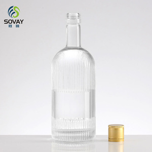 Botella de Vidrio para <span class=keywords><strong>Vino</strong></span> al por Mayor de 330 ml, 375 ml y 500 ml con Patrón Vertical, Utilizada para <span class=keywords><strong>Vino</strong></span>, Vodka, Whisky y Bebidas - Product Image 3