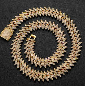 Collar de Plata de Ley con Dijes de Moissanita VVS1 Estilo Hip Hop, Pasa el Test de Diamantes, Cadena Cubana Zigzag Completamente Engastada - Product Image 3