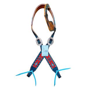 Venta caliente Premium One-Ear Western Tooled Leather Headstall Mejor precio Logotipo personalizado Tallado a mano Tachuela de equitación ecuestre - Product Image 1