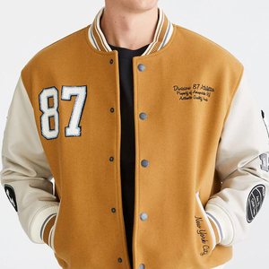 Latest Design 2025 High Quality Customized Logo Printing Winter High Street <b>Light</b> Weight Comfortable Men Varsity <b>Jacket</b> - Product Image 2