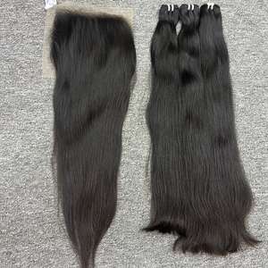 ชุดผมตรงและแผ่นปิด7x7ผมมนุษย์100% ผมดิบจากเวียดนาม - Product Image 1