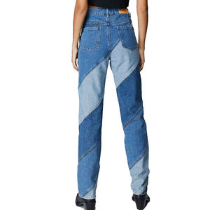 Colección de Invierno, Mejor Precio, Directo de Fábrica, Jeans de Mezclilla de Corte Recto con Bloques de Color para Mujer, Transpirables, de Talle Alto, Tallas Grandes - Product Image 2