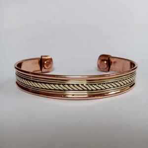 Solid <b>Copper</b> Bracelet Fashionable Cuff <b>Bangle</b> for Men Women Wellness Jewelry Perfect Gift Idea Are Available From USA - Product Image 2