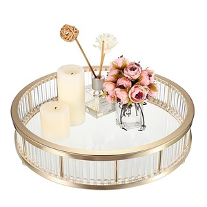 Produit exclusif Plateau de service de nourriture élégant métallique avec plateau décoratif de table à manger fini de haute qualité Fêtes de mariage - Product Image 3