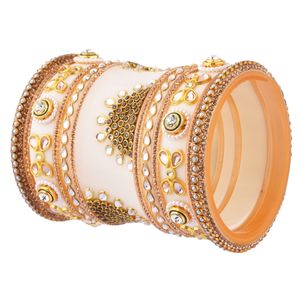 Fabricant indien de bijoux en gros, bijoux traditionnels en cristal Kundan, ensemble de bracelets et bijoux de mariage à motifs floraux pour femmes - Product Image 5