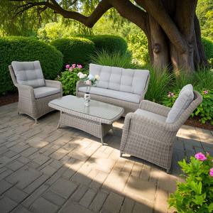 VT3 Poly Rattan Sofa Set Comfortable Faux <b>Wicker</b> Waterproof Eco-Friendly Furniture Living Room Villa Asian Style Leisure Seating - Product Image 4