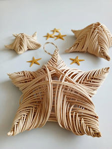 Adorno de estrella de Navidad tejido de ratán ODM personalizado artesanía decoración de árbol de Navidad artículo de regalo único - Product Image 3