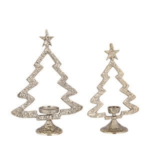 Juego de Portavelas de Aluminio Martillado para Árbol de Navidad, Decoración Rústica para las Fiestas, Portavelas Personalizados para Velas de Té, Hechos a Mano para Bodas - Product Image 4