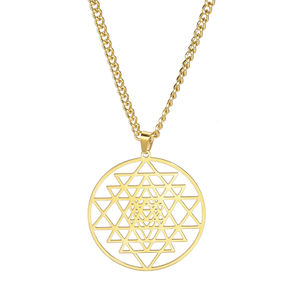 GIVELUCK Shiva símbolo collar Ohm símbolo colgante collar Yoga minimalista Trishakti OM Yoga ornamento collar cadena - Product Image 4