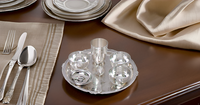 Ensemble de dîner traditionnel indien en laiton fabriqué à la main Thali assiette bols et cuillère en verre belle vaisselle pour cadeau argent
