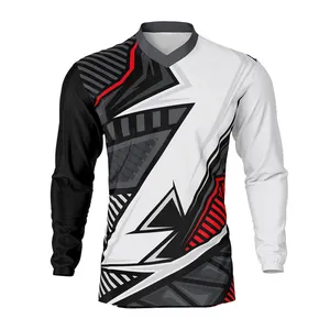 Marka yeni Motocross Jersey yarış ekibi uzun kollu 100% Polyester özel yarış forması