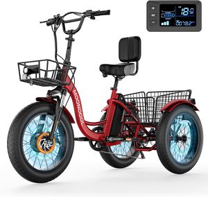 MOONCOOXL Electric <b>Tricycle</b> for Adults, 20x4 Fat Tire Electric Trike, 48V 500W 3 Wheel Electric Bike,7 Speed E Trikes for Adults - Product Image 3
