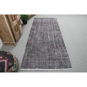 พรมวินเทจขนาด 3.5x8.6 ฟุต พรมตุรกี พรมลายตารางสีเทา - Product Image 1
