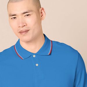 T-shirt de golf écologique en polyester/coton tricoté de haute qualité, logo personnalisé, couleur unie, blanc, pour homme, 240 g/m² - Product Image 4