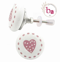Boutons et poignées en céramique en forme de cœur, modernes et élégants, pour armoires, commodes, penderies, tiroirs, meubles de chambre, cuisine et salon