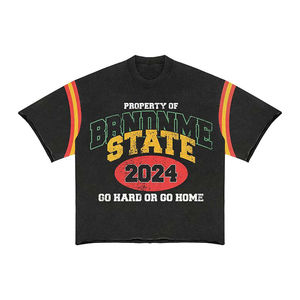 Camiseta personalizada y pantalón acampanado vintage lavado al ácido 100% algodón pesado alta calidad streetwear moda mayorista fabricante - Product Image 2