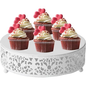 Elegant and Sturdy <b>White</b> Coated Metal <b>Cake</b> <b>Stand</b> High Quality Dessert Display for Weddings and Parties - Product Image 1