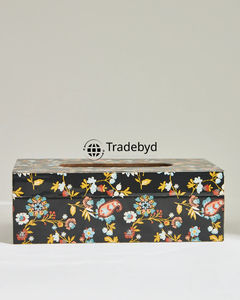 Porta Cajas de Pañuelos de Madera Cuadrada con Esmalte Impreso, Ecológico, Elegante, Hecho a Mano, Decoración de Hogar de Lujo para Mesa - Product Image 4