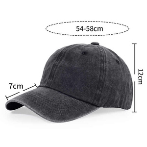 Venta al por mayor logotipo personalizado lavado ácido de algodón Vintage papá sombrero ajustable Denim deportes gorra de béisbol impermeable elegante lavado negro - Product Image 5