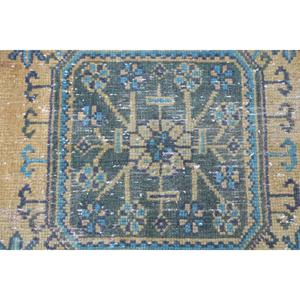 Alfombra Pequeña Vintage de 1.7x4.2 pies, Alfombra Persa Azul Turca - Product Image 5