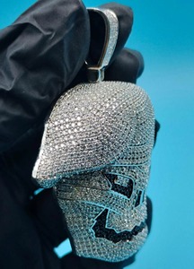 Pendentif Hip Hop en Argent 925 avec Tête de Crâne, Serti de Moissanites VVS de Qualité Supérieure, Bijoux de Luxe pour Hommes - Product Image 5