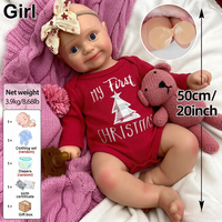 Poupée Reborn en Silicone Corps Entier Fille Étanche Douce au Toucher Réaliste Jouet 20 pouces pour Collection de Poupées Reborn