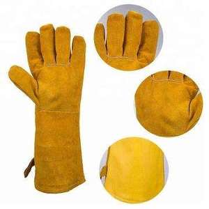 2023 Guantes de cuero personalizados al por mayor Guantes de soldadura de alta calidad a precio barato con forro de algodón Guantes DE SEGURIDAD DE TAMAÑO XL - Product Image 4
