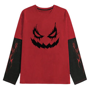 Camiseta de Manga Larga de Color Sólido con Diseño Personalizado, Última Moda, Cuello Redondo, 100% Algodón, Estilo Hip Hop, Corte Holgado, Camisetas para Hombre - Product Image 1