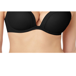 Reggiseno a scollo profondo Le Mystere da donna Infinite Possibilities 1124, confortevole, senza ferretto, push-up, nero, taglia M, con chiusura frontale e logo sulla copa. - Product Image 6