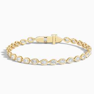 Bracelet tennis en or 14K 18K, best-seller, 2,76 carats, taille poire, serti clos, diamant de laboratoire, bijoux fins faits à la main, cadeau pour elle - Product Image 2