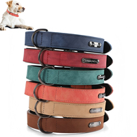 Collier pour chien mat anti-perte en gros avec sangle large cousue, grand anneau en D et plaque logo métallique personnalisée pour toutes les saisons - Fournitures pour animaux de compagnie en détail