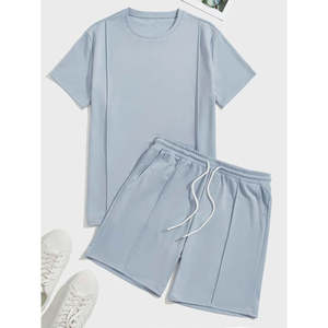 Venta al por mayor 2024 de alta calidad de los hombres de manga corta Deportes de verano Casual Chándal Ropa de playa de dos piezas Camisetas y conjuntos cortos - Product Image 5